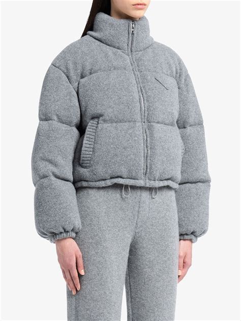 grey prada puffer coat|prada puffer coat women's.